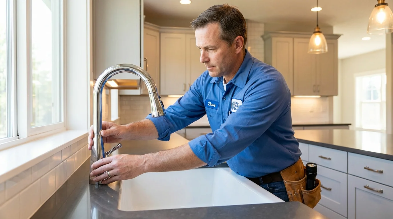 Kitchen faucet installation by Johns Plumbing LLC in East Prairie